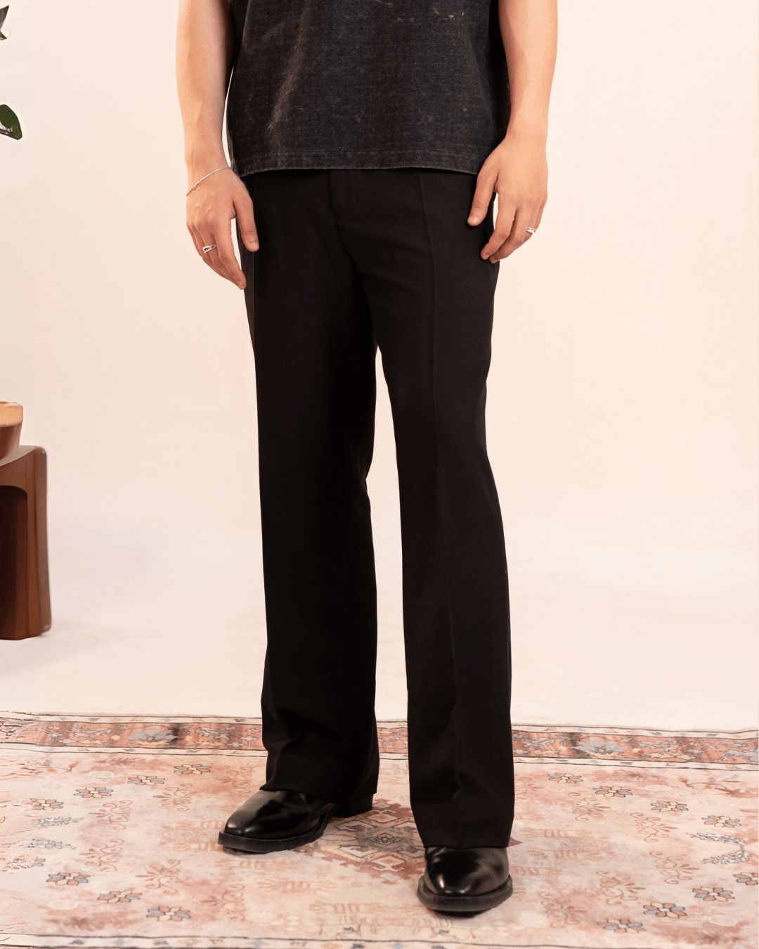 Dorian | Black Flared Pants with Side Adjusters