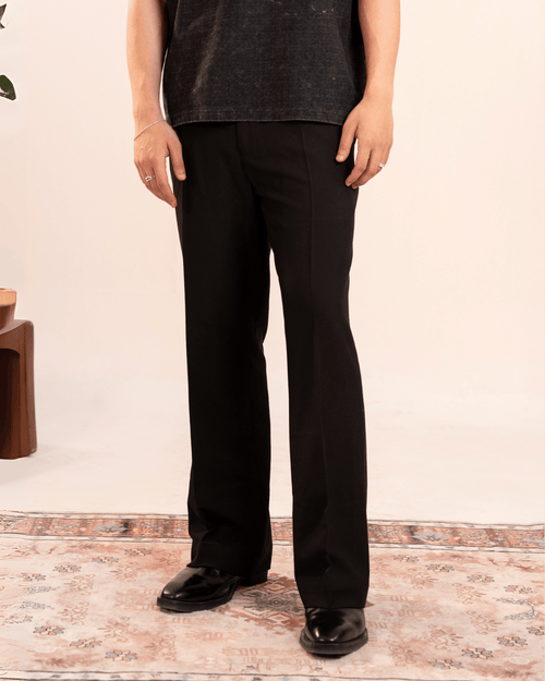Dorian | Black Flared Pants with Side Adjusters