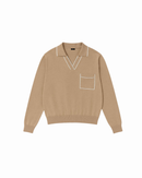 SANDLINE | Brown Contrast Knit Sweater