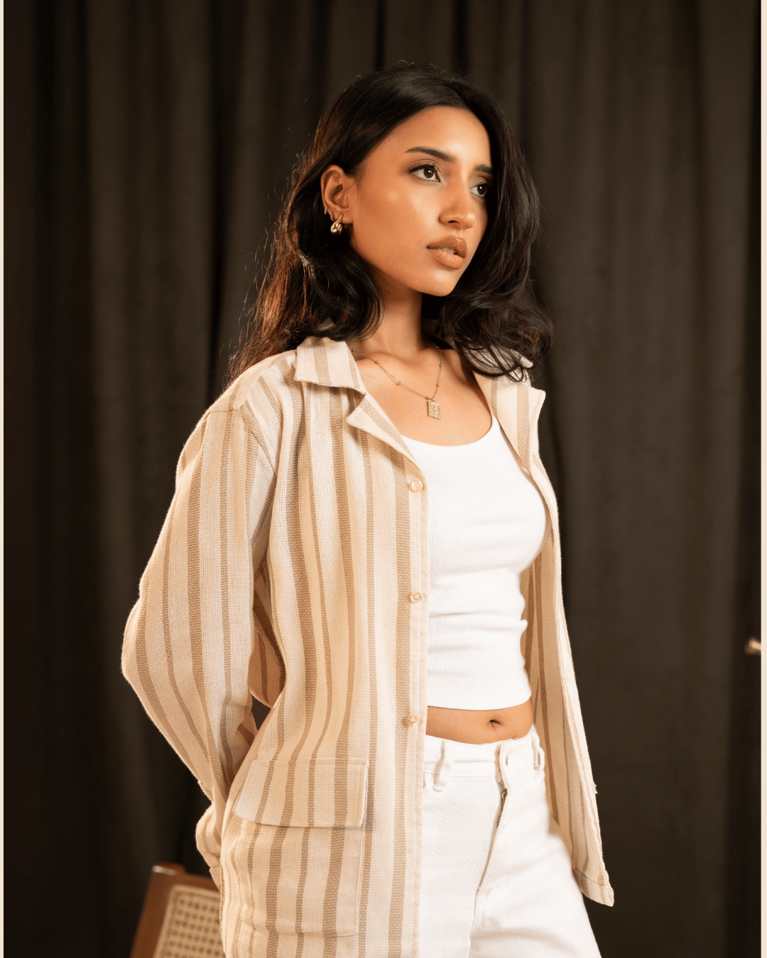 Rowan | Sandstone Stripe Full-Sleeve Shirt