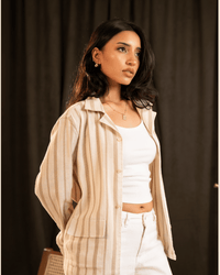 Rowan | Sandstone Stripe Full-Sleeve Shirt