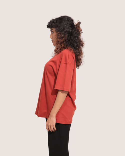 Burnt | Red Unisex Oversized Tee
