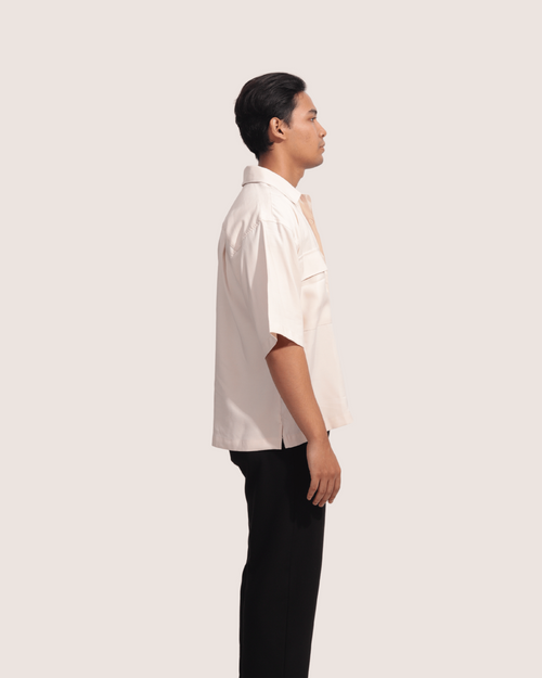 Selar | White Solid Half Shirts