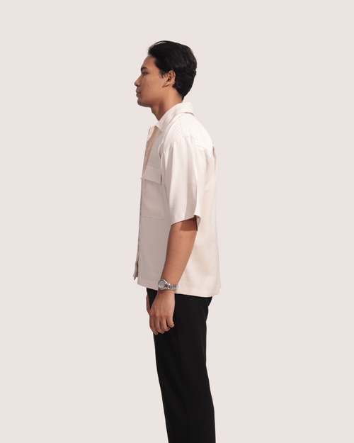 Selar | White Solid Half Shirts