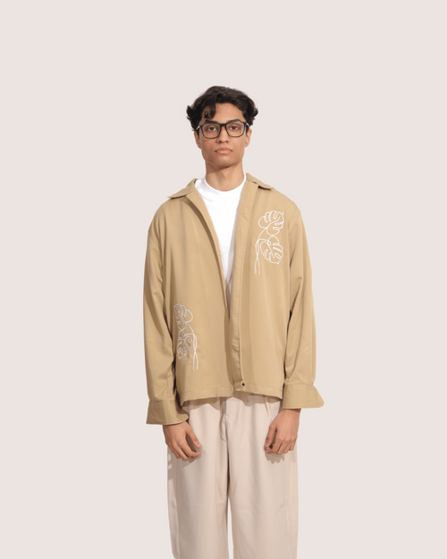Silt | Embroidered Cuban Collar Sunflower Shirt