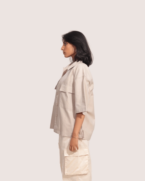 Arma | Off-White Solid Half Shirts