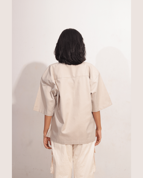 Arma | Off-White Solid Half Shirts