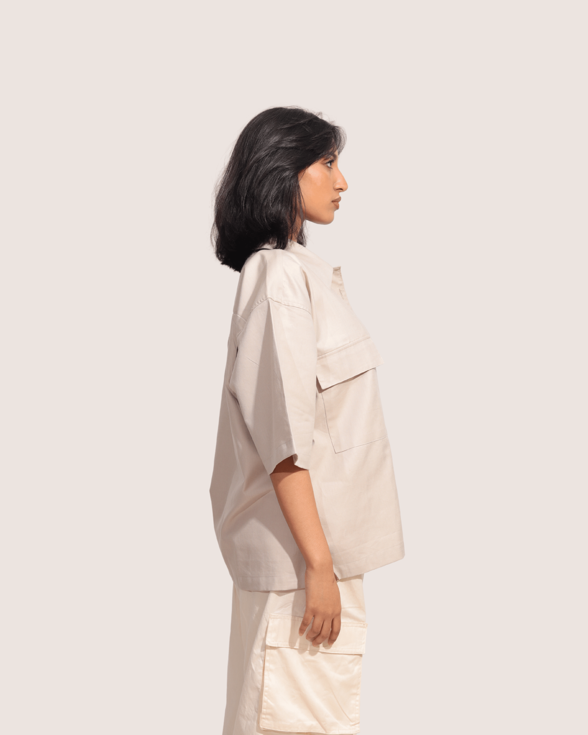 Arma | Off-White Solid Half Shirts