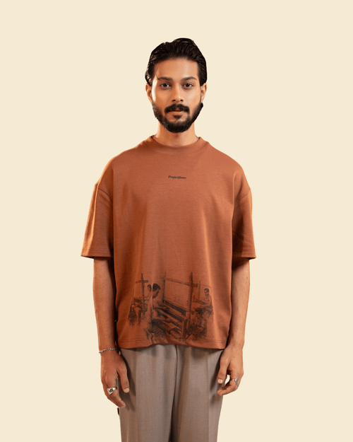 Loom | Rust Unisex Oversized T-Shirt