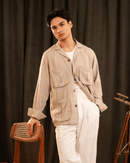Harlan | Stone Utility Full-Sleeve Shirt