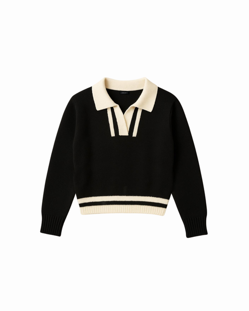 HAYDEN II | Contrast Collar Knit Sweater