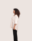 Selar | White Solid Half Shirts