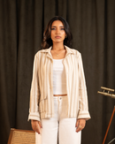 Rowan | Sandstone Stripe Full-Sleeve Shirt
