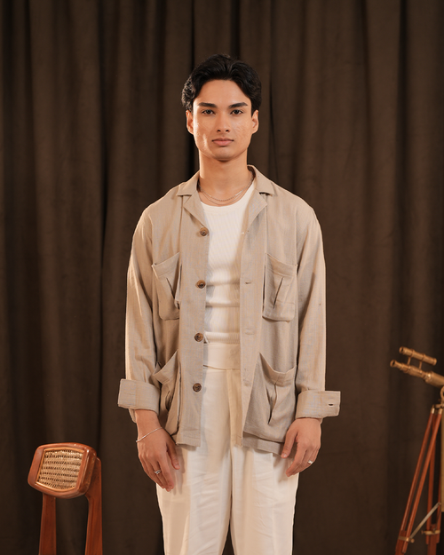 Harlan | Stone Utility Full-Sleeve Shirt