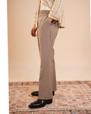 Keaton | Beige Gray Flared Pants with Side Adjusters