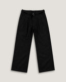 ANCHOR | Black Wide-Leg Pleated Denim