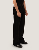 ANCHOR | Black Wide-Leg Pleated Denim