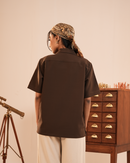 Bennett | Umber Embroidered Half-Sleeve Shirt