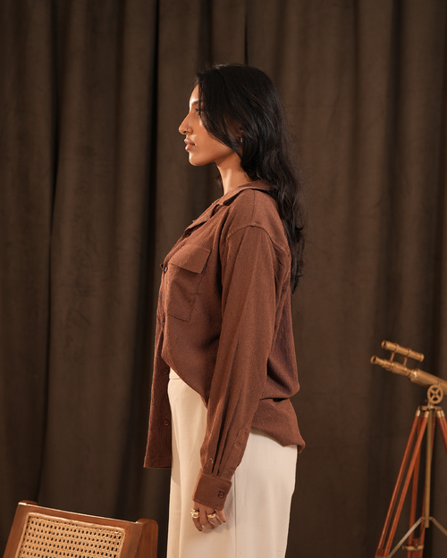 Heath | Umber Textured Full-Sleeve Shirt