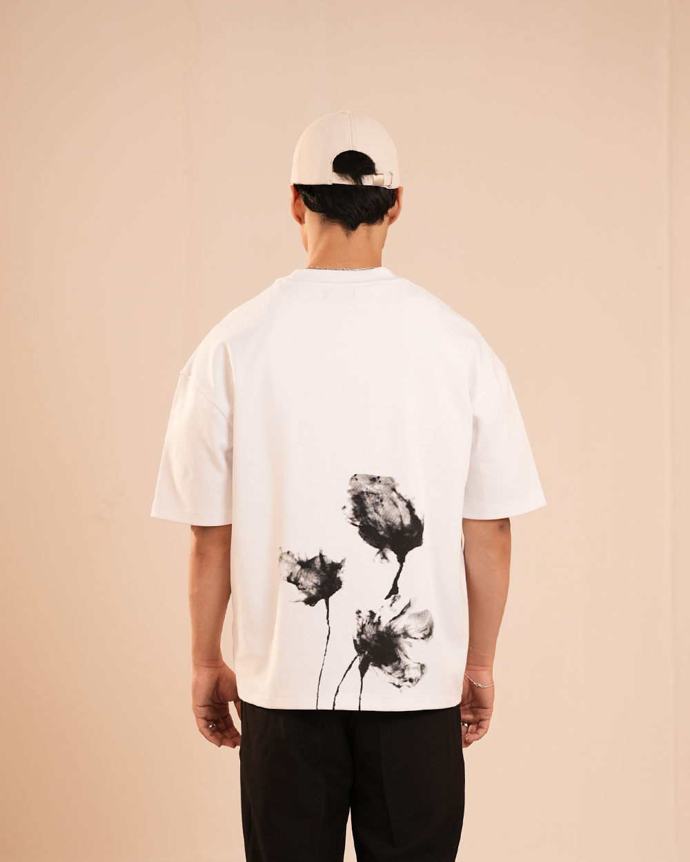 Ink Bloom | Alabaster Unisex Oversized T-Shirt