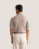 Noé | Light Taupe Knit Polo Shirt