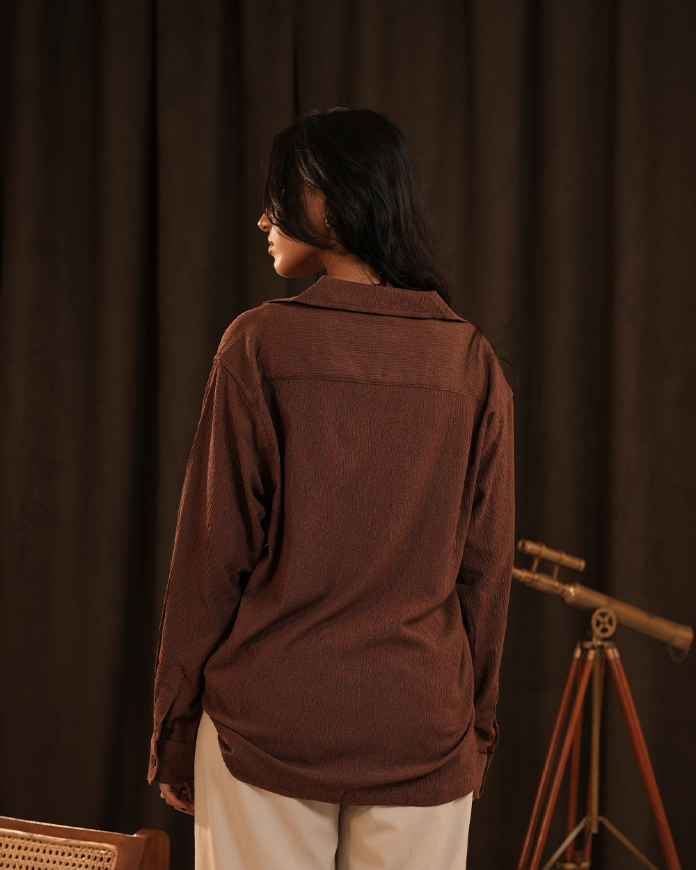 Heath | Umber Textured Full-Sleeve Shirt