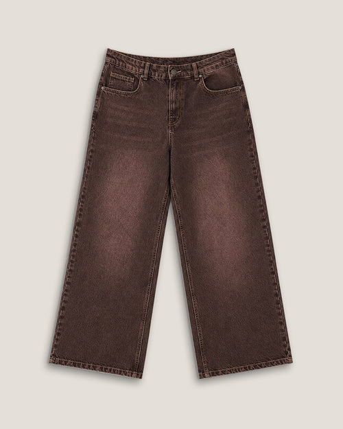 CASK | Earth Brown Wide-Leg Denim