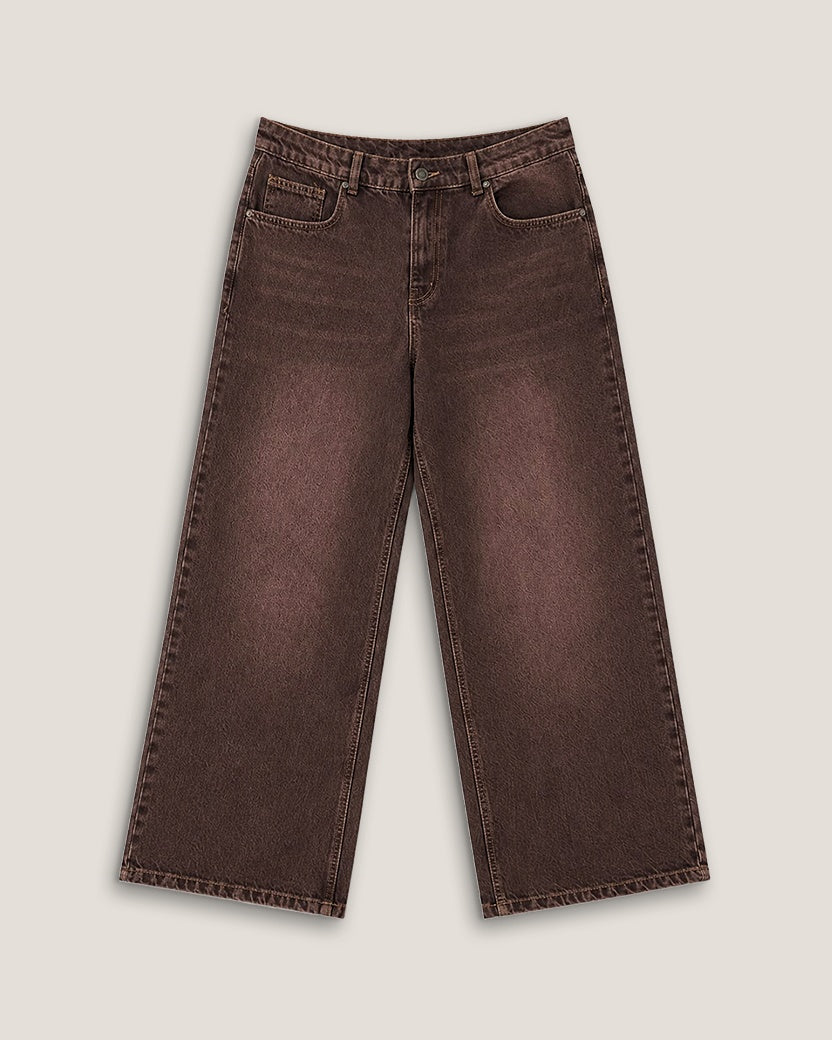 CASK | Earth Brown Wide-Leg Denim