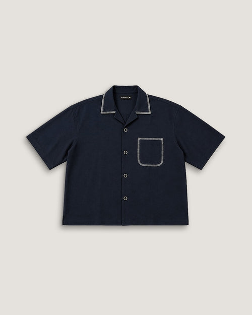 COVE | Midnight Blue Half-Sleeve Shirt