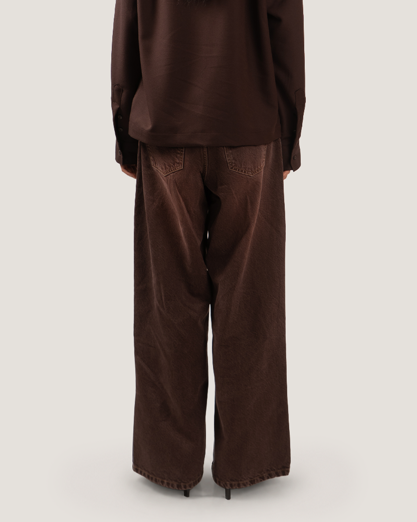 CASK | Earth Brown Wide-Leg Denim