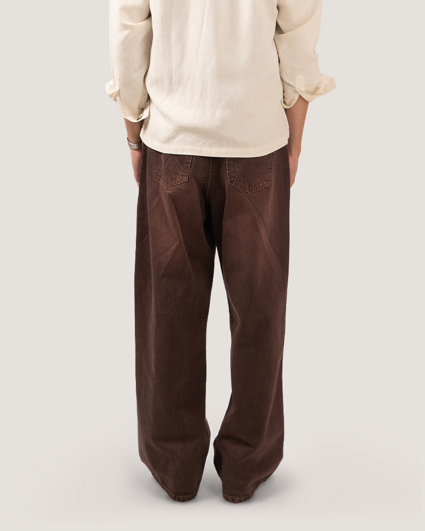 CASK | Earth Brown Wide-Leg Denim