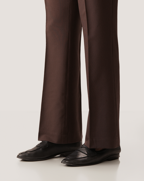 Cael | Espresso Brown Flared Pants with Side Adjusters