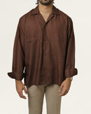 Lindt | Cuban Collar Brown Shirt