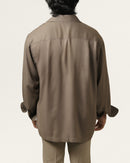 Tan | Embroidered Cuban Collar Cedar Shirt