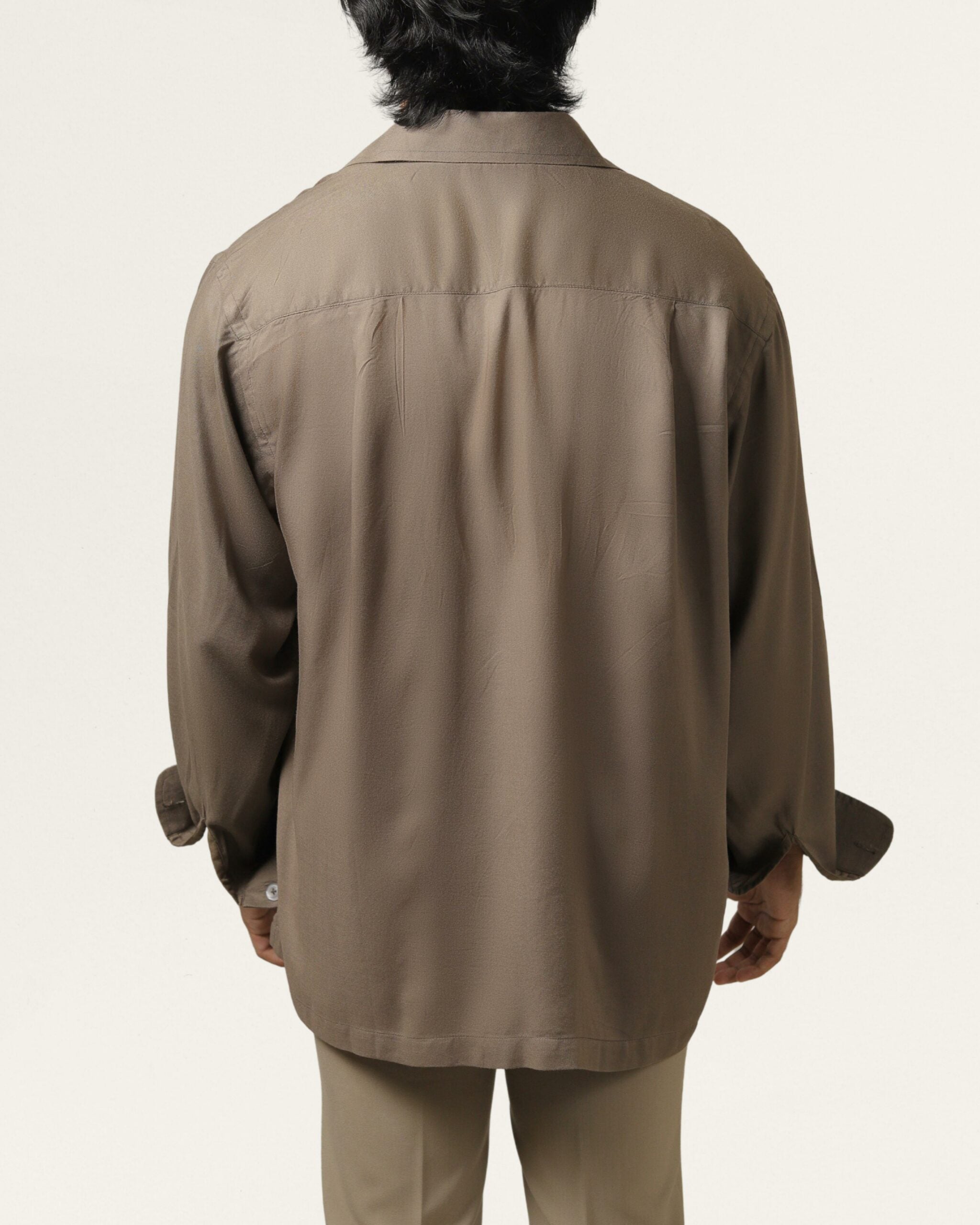 Tan | Embroidered Cuban Collar Cedar Shirt