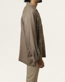 Tan | Embroidered Cuban Collar Cedar Shirt