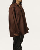 Lindt | Cuban Collar Brown Shirt