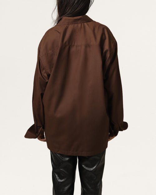 Lindt | Cuban Collar Brown Shirt
