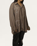Tan | Embroidered Cuban Collar Cedar Shirt