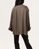 Tan | Embroidered Cuban Collar Cedar Shirt