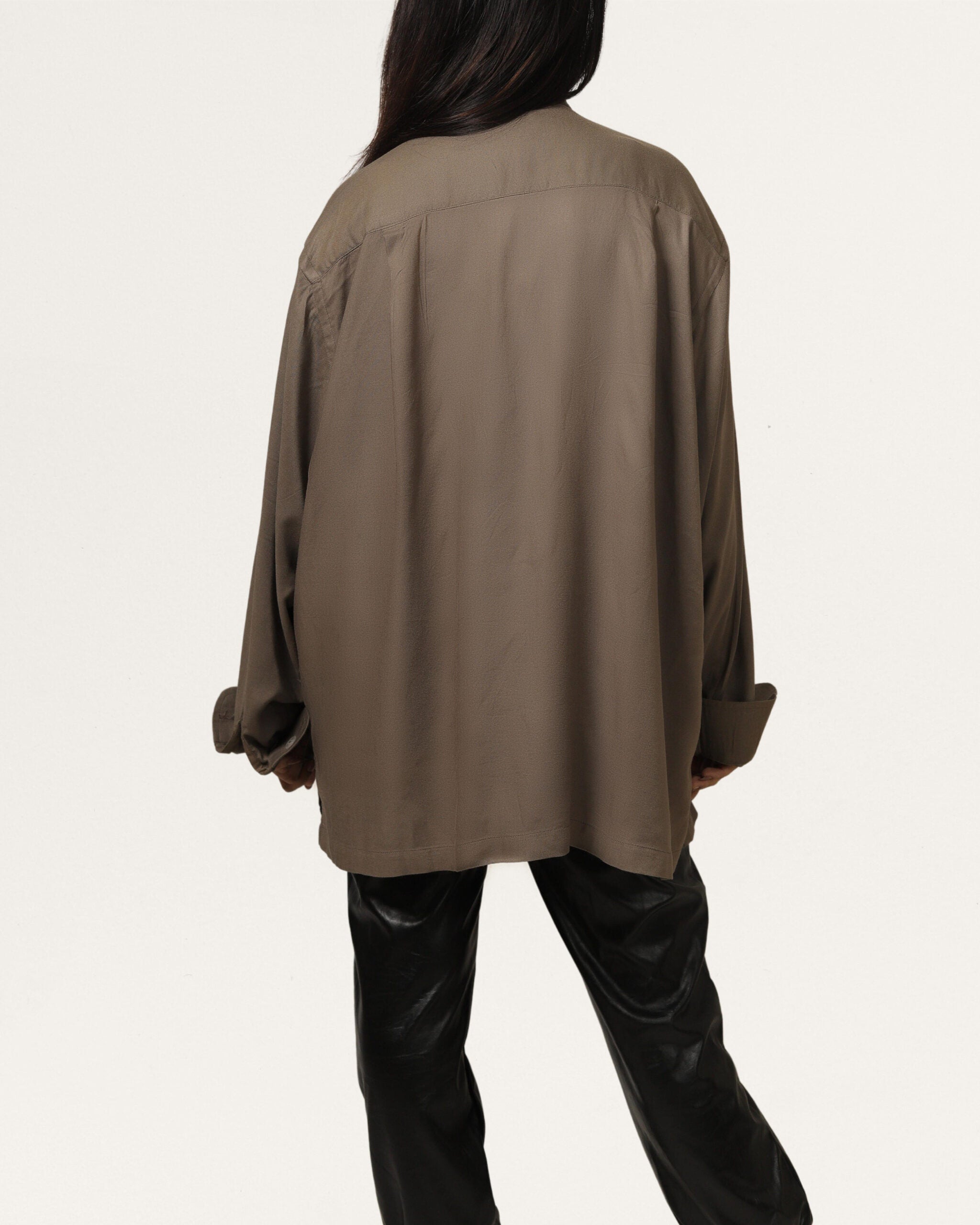 Tan | Embroidered Cuban Collar Cedar Shirt