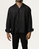 Aztec | Cuban Collar Black Shirt