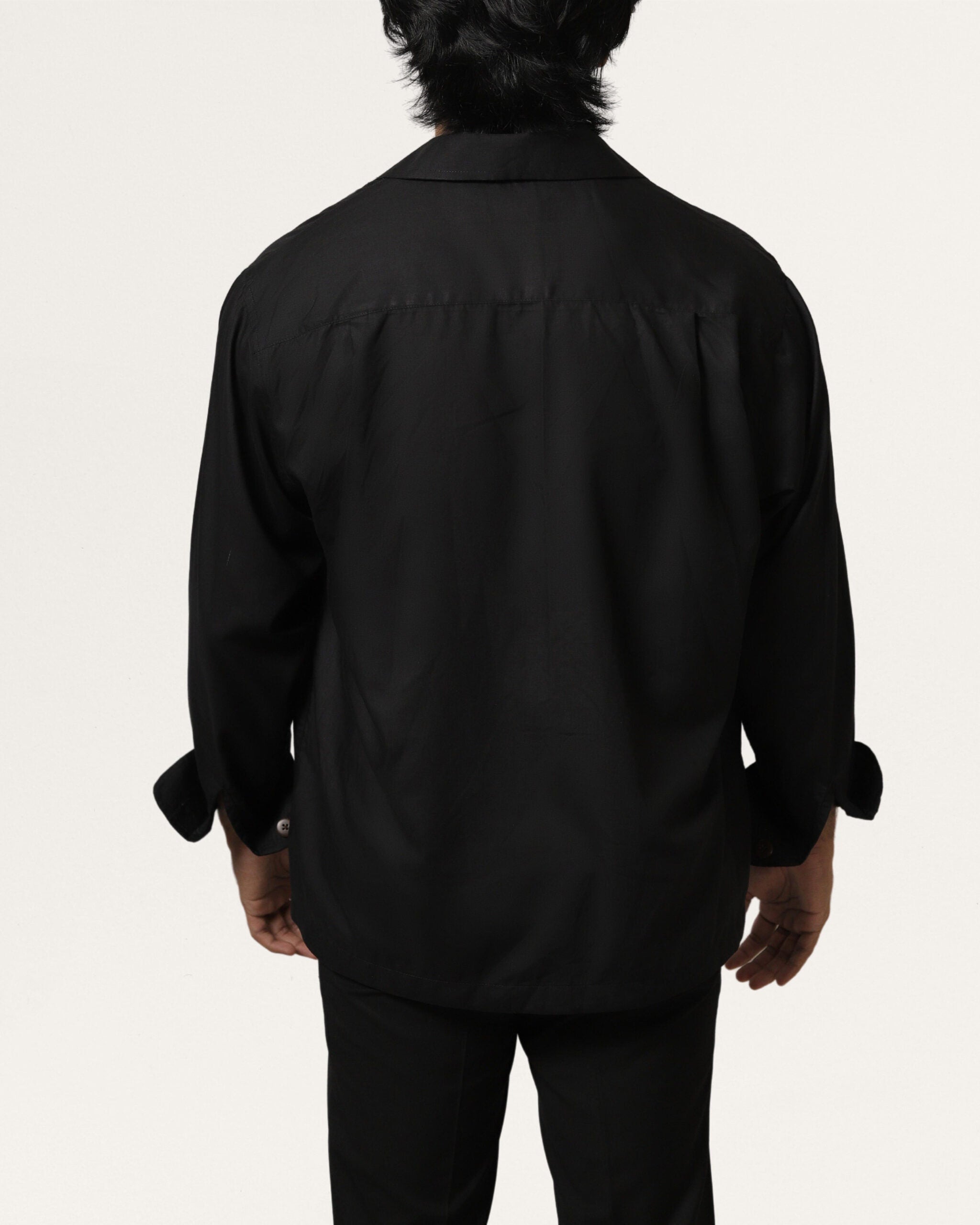 Aztec | Cuban Collar Black Shirt