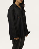 Aztec | Cuban Collar Black Shirt