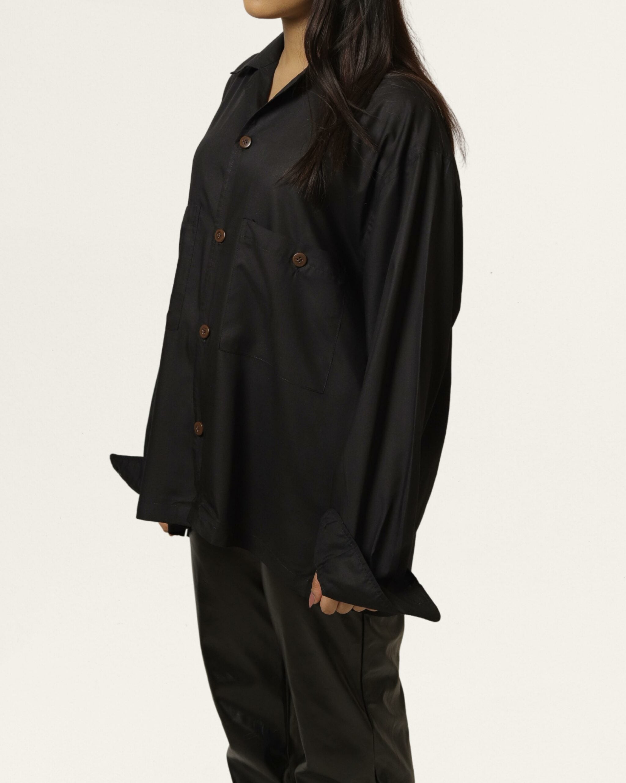 Aztec | Cuban Collar Black Shirt