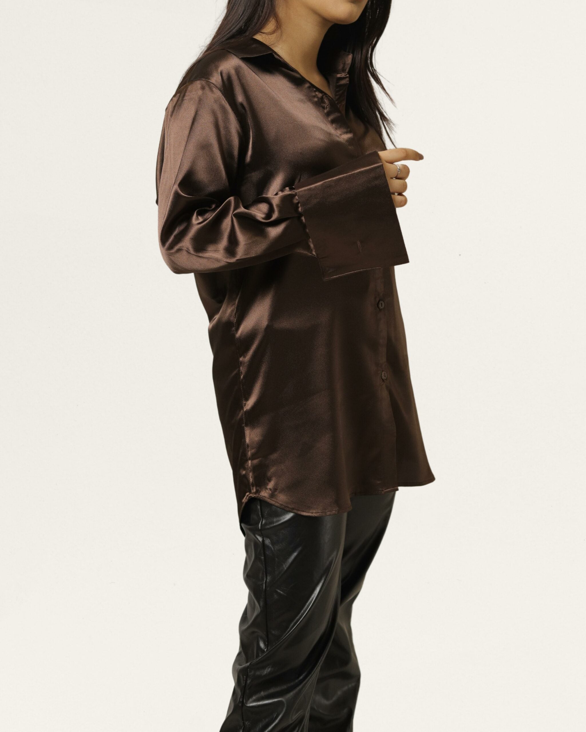 Cocoa | Women’s Brown Silk Shirt