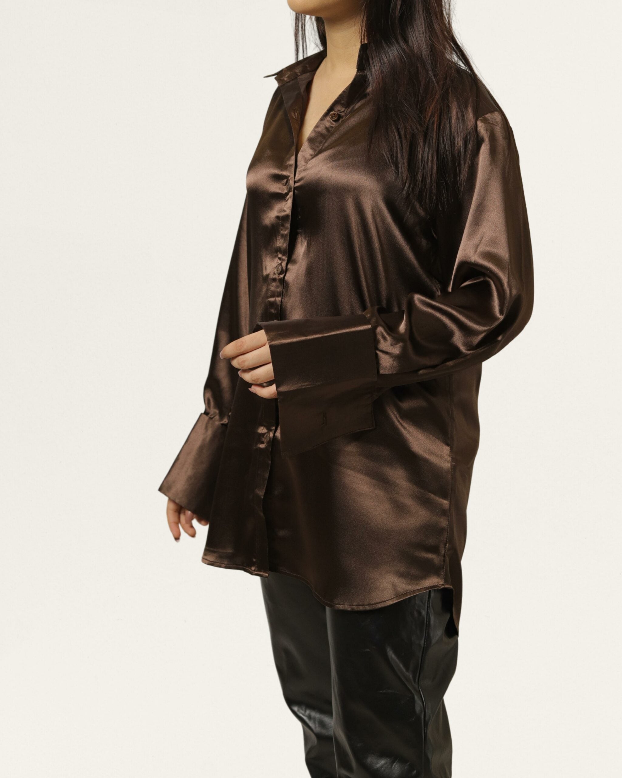 Cocoa | Women’s Brown Silk Shirt