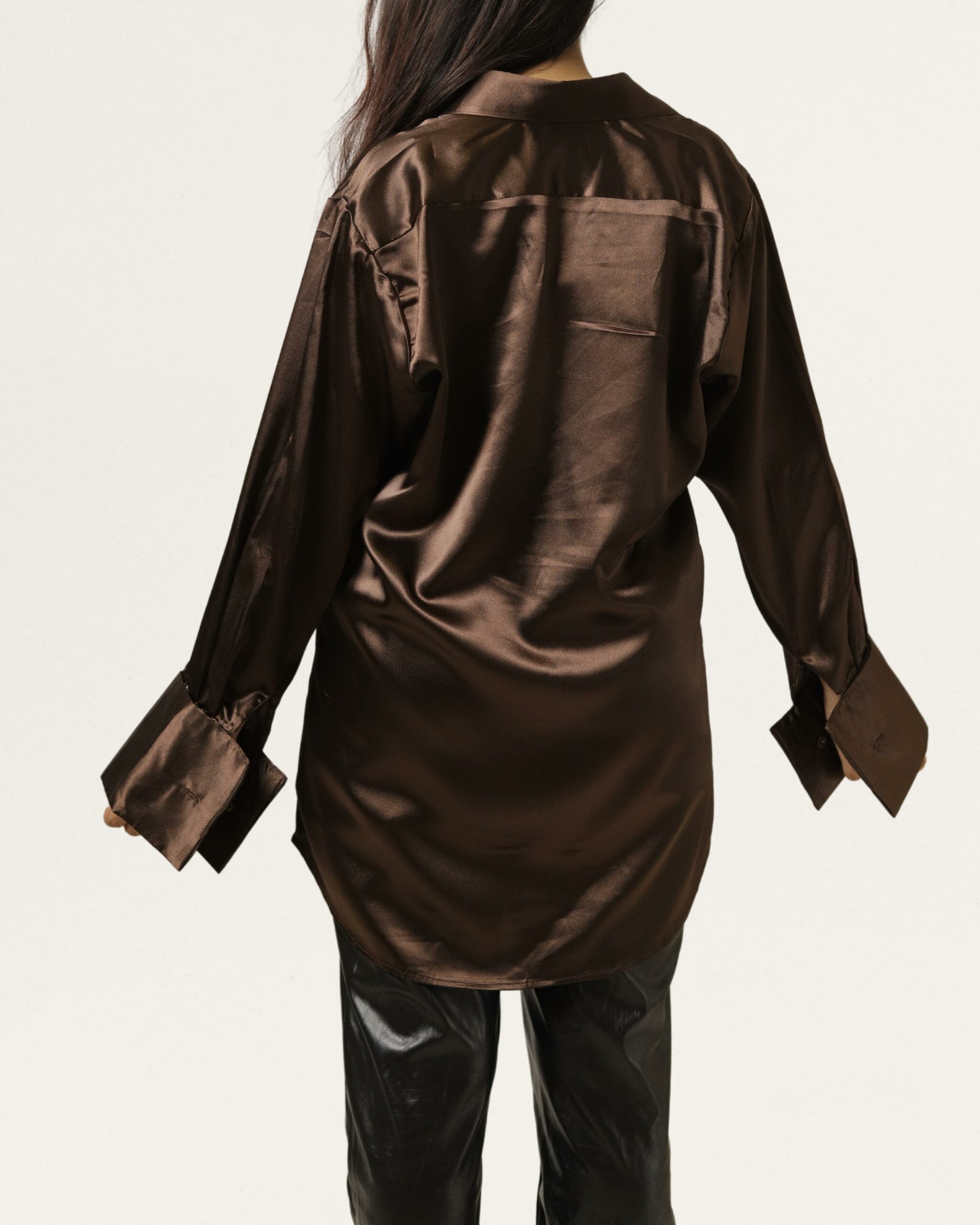 Cocoa | Women’s Brown Silk Shirt