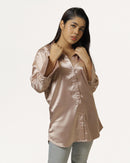 Rose Gold | Women’s Pink Silk Shirt