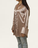 Rose Gold | Women’s Pink Silk Shirt